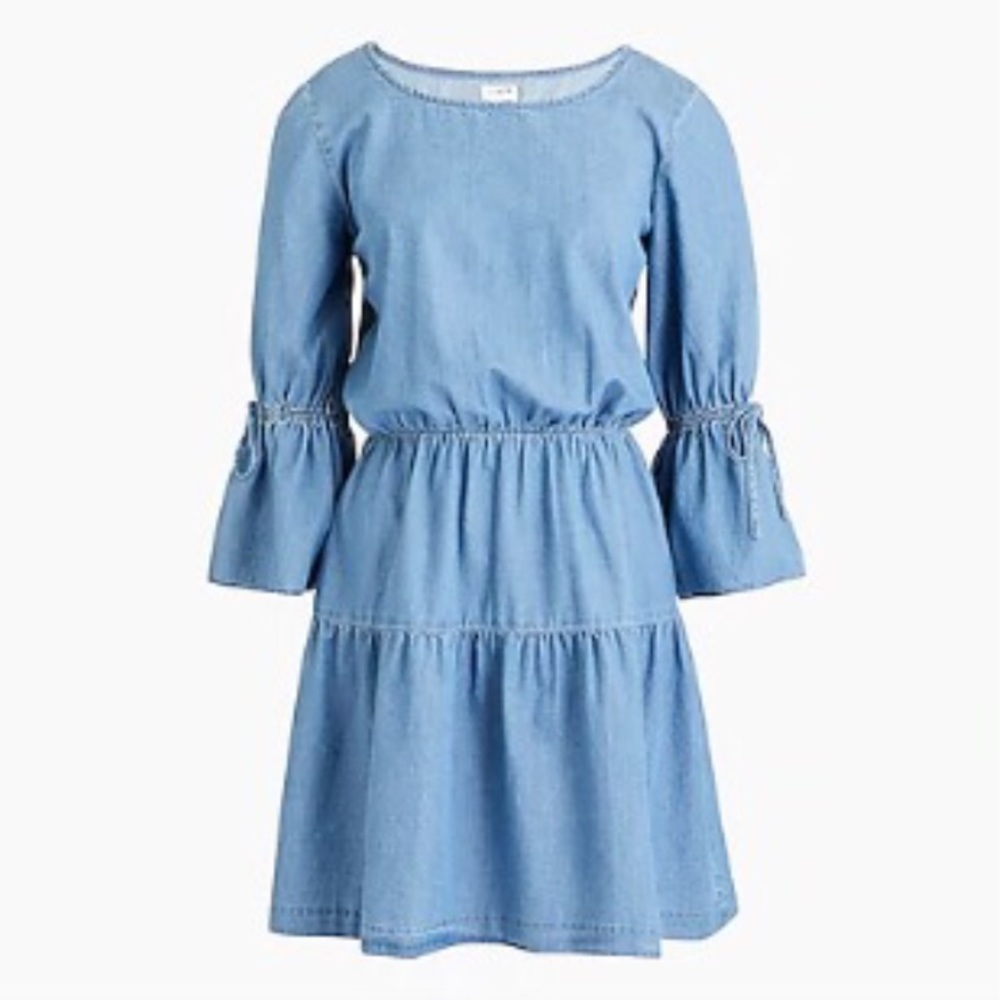 NWT J.Crew Mercantile chambray bell-sleeve dress